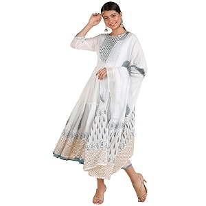 Maaesa Anarkali Kurta Dupatta Set for Women