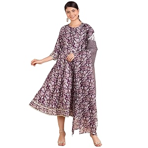 Maaesa Anarkali Kurta Dupatta Set for Women