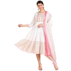 Maaesa Anarkali Kurta Dupatta Set for Women