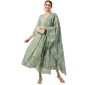 Maaesa Anarkali Kurta Dupatta Set for Women