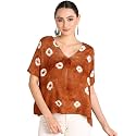Maaesa Hand Dyed Half Sleeves Rayon Top