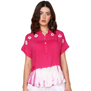 Maaesa Hand Dyed Rayon Top for Women