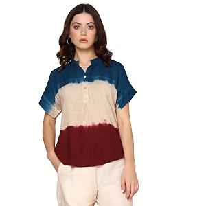 Maaesa Hand Dyed Rayon Top for Women