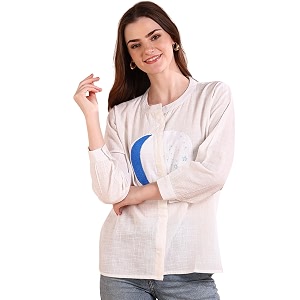 Maaesa Tie-Dye Crepe Loose Fit Shirt