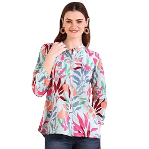 Maaesa Tie-Dye Crepe Loose Fit Shirt