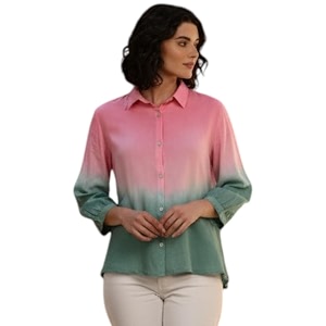 Maaesa Women Pink-Green Tie Dye Rayon