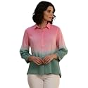 Maaesa Women Pink-Green Tie amp Dye Rayon
