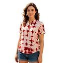 Maaesa Women Red and White Handcrafted Tie-Dye