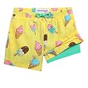 maamgic Boys Swim Trunks with Compression Liner Toddler Stretch Swim Shorts