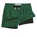 maamgic Boys Swim Trunks with Compression Liner Toddler Stretch Swim Shorts
