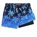 maamgic Boys Swim Trunks with Compression Liner Toddler Stretch Swim Shorts