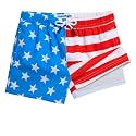 maamgic Boys Swim Trunks with Compression Liner Toddler Stretch Swim Shorts