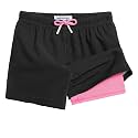maamgic Boys Swim Trunks with Compression Liner Toddler Stretch Swim Shorts