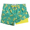 maamgic Boys Swim Trunks with Compression Liner Toddler Stretch Swim Shorts