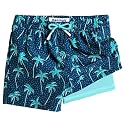 maamgic Boys Swim Trunks with Compression Liner Toddler Stretch Swim Shorts