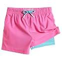 maamgic Boys Swim Trunks with Compression Liner Toddler Stretch Swim Shorts