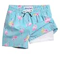 maamgic Boys Swim Trunks with Compression Liner Toddler Stretch Swim Shorts