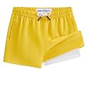 maamgic Boys Swim Trunks with Compression Liner Toddler Stretch Swim Shorts