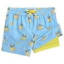 maamgic Boys Swim Trunks with Compression Liner Toddler Stretch Swim Shorts
