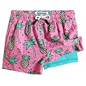 maamgic Boys Swim Trunks with Compression Liner Toddler Stretch Swim Shorts