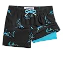 maamgic Boys Swim Trunks with Compression Liner Toddler Stretch Swim Shorts
