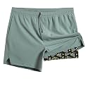 maamgic Mens 5" Gym Running Shorts for Men 2 in 1 Quick Dry Workout Athletic Shorts