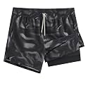 maamgic Mens 5" Gym Running Shorts for Men 2 in 1 Quick Dry Workout Athletic Shorts