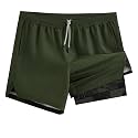 maamgic Mens 5" Gym Running Shorts for Men 2 in 1 Quick Dry Workout Athletic Shorts