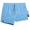 maamgic Mens 5" Gym Running Shorts for Men 2 in 1 Quick Dry Workout Athletic Shorts