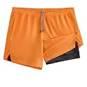maamgic Mens 5" Gym Running Shorts for Men 2 in 1 Quick Dry Workout Athletic Shorts