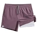 maamgic Mens 5" Gym Running Shorts for Men 2 in 1 Quick Dry Workout Athletic Shorts