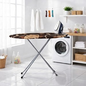 maanit wooden heavy self standing ironing boardtable 18 inch  foldable portable iron board with iron stand  strong stable base for home use