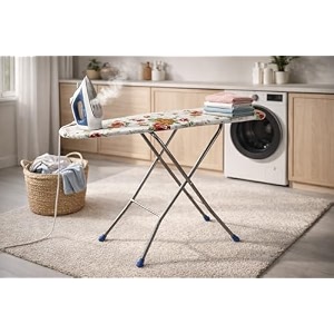 maanit wooden heavy self standing ironing boardtable 18 inch  foldable portable iron board with iron stand  strong stable base for home use