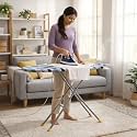 Maanit Wooden Heavy Self Standing Ironing Board/Table 18 Inch | Foldable Portable Iron Board with Iron Stand | Strong Stable Base for Home Use