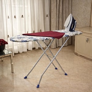 maanit wooden heavy self standing ironing boardtable 18 inch  foldable portable iron board with iron stand  strong stable base for home use