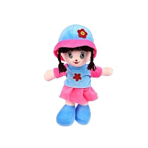 mable addie girl rag doll for kids 35cm huggable amp adorable plush for toddlers  baby doll with hat amp skirt for girls  soft and cuddly stuffed toy for babies  made in india blue