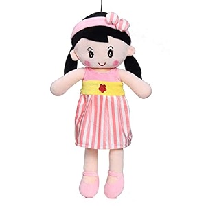 mable soft doll for girls  cute plush baby doll toy with colourful hairband  huggable stuffed doll gift for kids girls toddlers amp babies age 3 to 5 years 60cm pink