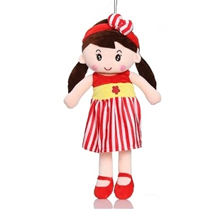 mable soft doll for girls  cute plush baby doll toy with colourful hairband  huggable stuffed doll gift for kids girls toddlers amp babies age 3 to 5 years 40cm red