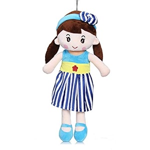 mable soft doll for girls  cute plush baby doll toy with colourful hairband  huggable stuffed doll gift for kids girls toddlers amp babies age 3 to 5 years 40cm blue