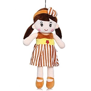 mable soft doll for girls  cute plush baby doll toy with colourful hairband  huggable stuffed doll gift for kids girls toddlers amp babies age 3 to 5 years 60cm brown