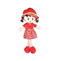 MABLE Winky Doll Super Soft Stuffed Doll, Washable Cuddly Plush Toy for Baby Girls, Spark Imaginative Play, Safe &amp; Fun Gift for Kids, Perfect for Playtime &amp; Cuddling, 60 CM (Red)