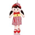 MABLE Soft Doll for Girls | Cute Plush Baby Doll Toy with Colourful Hairband | Huggable Stuffed Doll Gift for Kids, Girls, Toddlers &amp; Babies Age 3 to 5 Years (80CM Red)