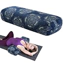 MABOZOO Yoga Bolster Pillow, Rectangular Yoga Bolster for Restorative & Meditation, Professional Meditation Cushion with Carry Handle