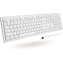 Macally Full-Size USB Wired Keyboard for Mac Mini/Pro, iMac Desktop Computer, MacBook Pro/Air Desktop w/ 16 Compatible Apple Shortcuts, Extended with Number Keypad, Rubber Domed Keycaps - Spill Proof