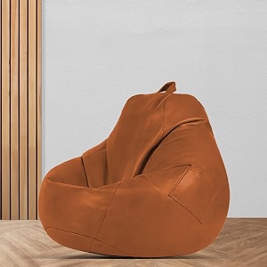 macca brand - xl clasic bean bag filled with beans faux leather tan