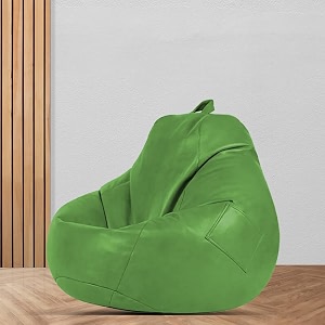 macca brand - xl clasic bean bag filled with beans faux leather green