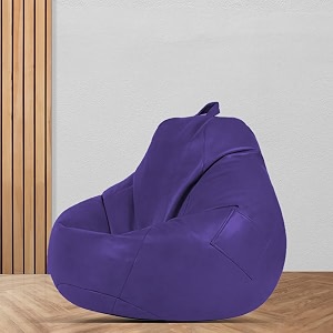 macca brand - xl clasic bean bag filled with beans faux leather purple