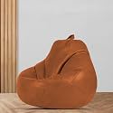 MACCA Brand - XL Clasic Bean Bag Filled with Beans (Faux Leather) (Tan)