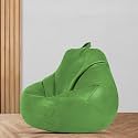 MACCA Brand - XL Clasic Bean Bag Filled with Beans (Faux Leather) (Green)