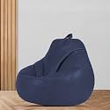 MACCA Brand - XL Clasic Bean Bag Filled with Beans (Faux Leather) (Navy Blue)